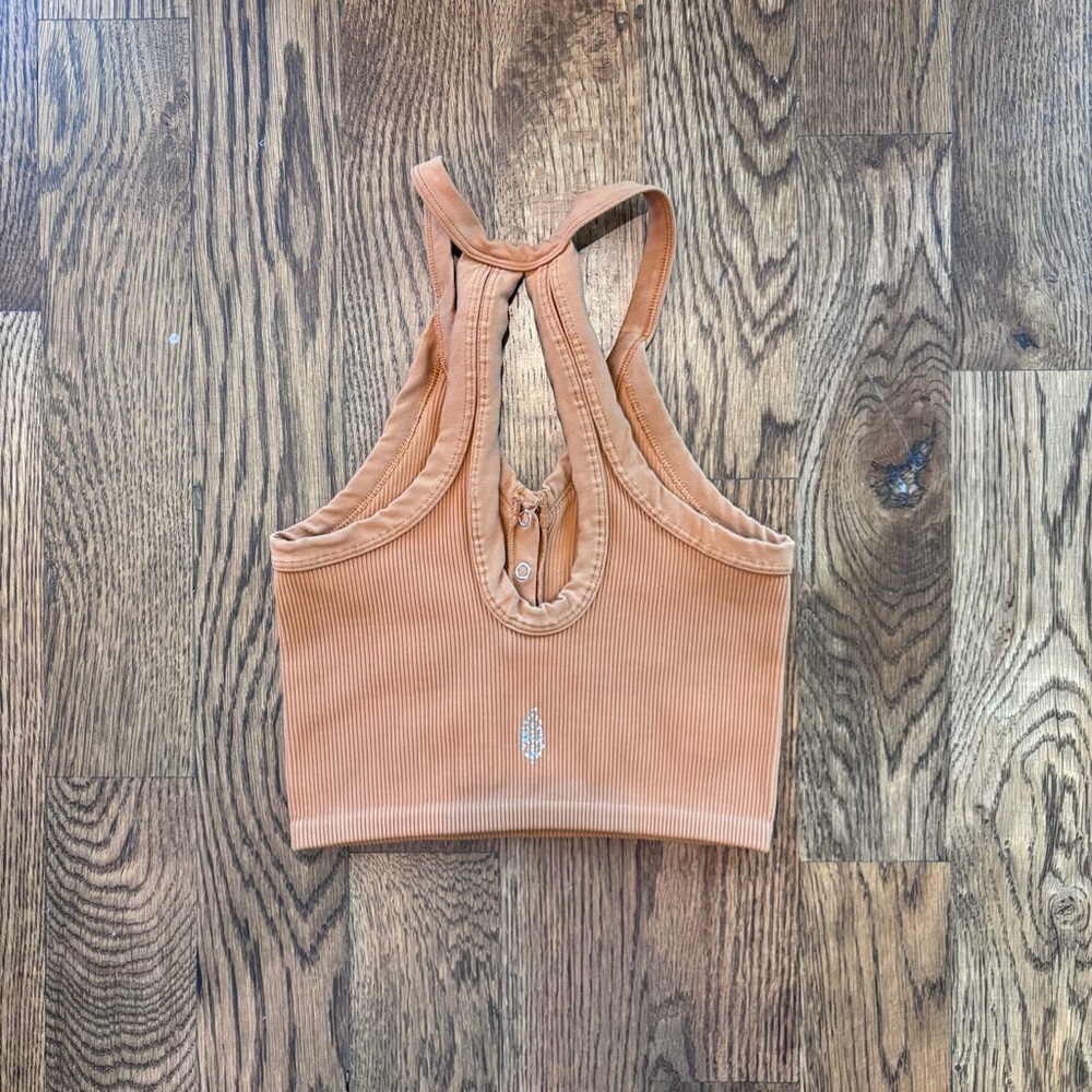 Free People Movement Ribbed Racerback Crop Top in Rust Orange | Brami XS - Picture 6 of 6